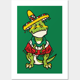 Tyrannosaurus Mex // Funny Fiesta T-Rex Posters and Art